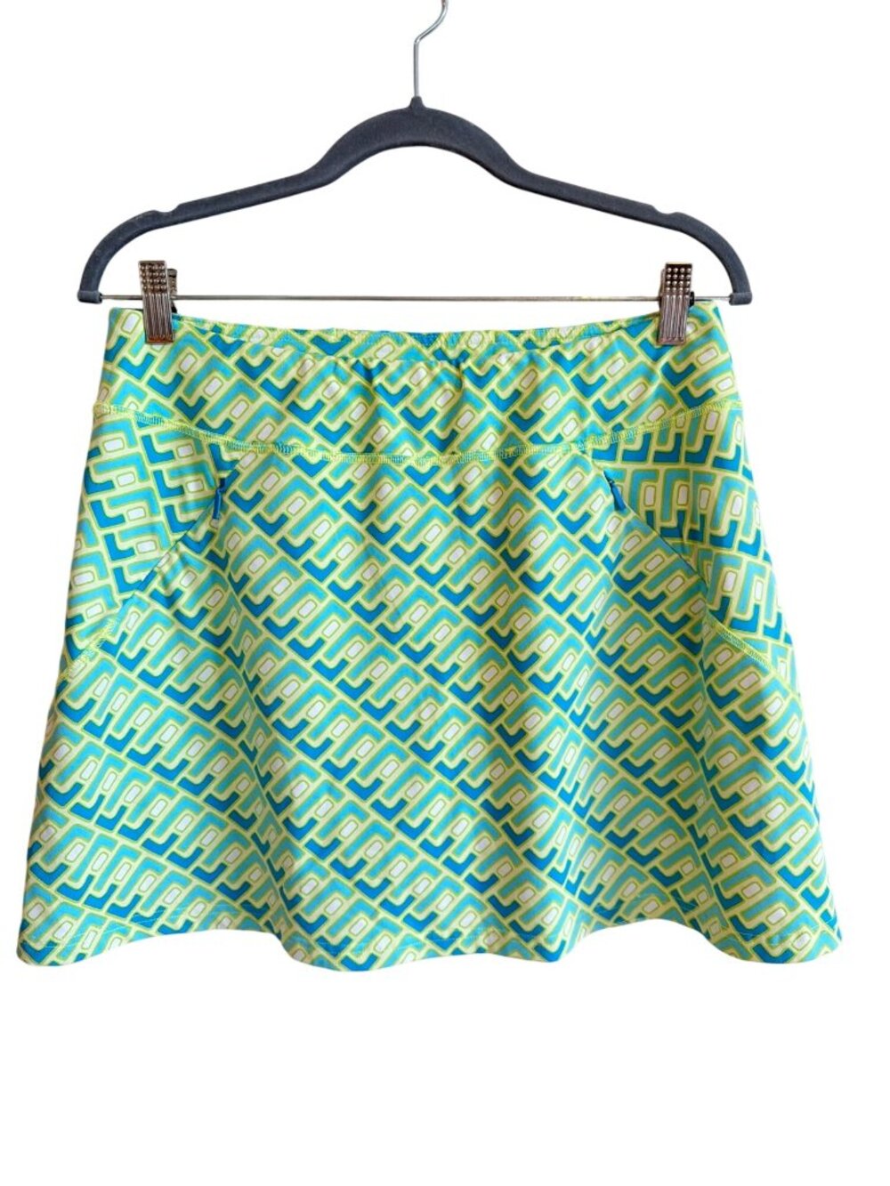 Title Nine Geometric Athletic Skort Women’s Medium Green Golf Tennis Pickleball